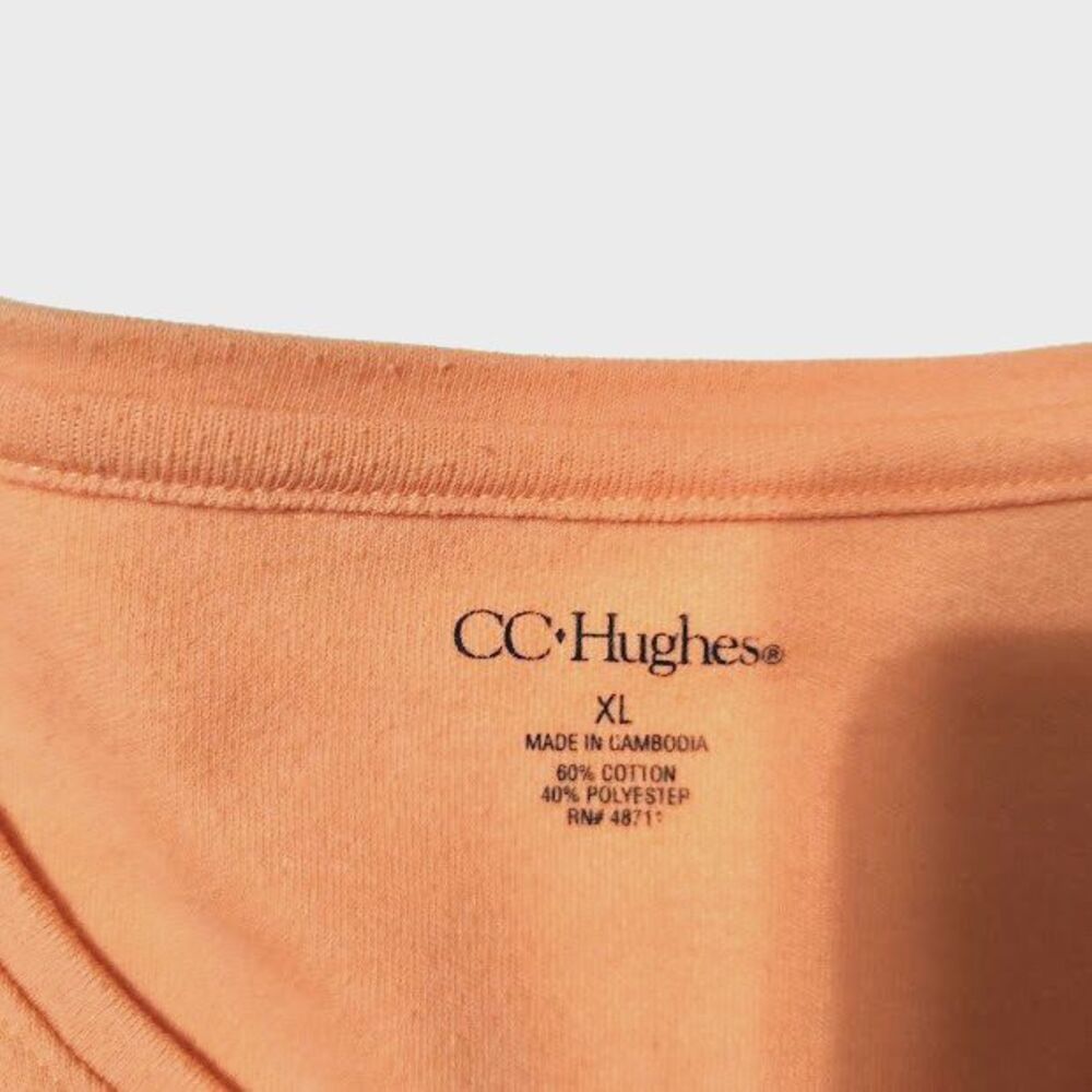 Women's CC Hughes Peach Top XL 44 Light Orange Long Sleeve - Picture 3 of 3